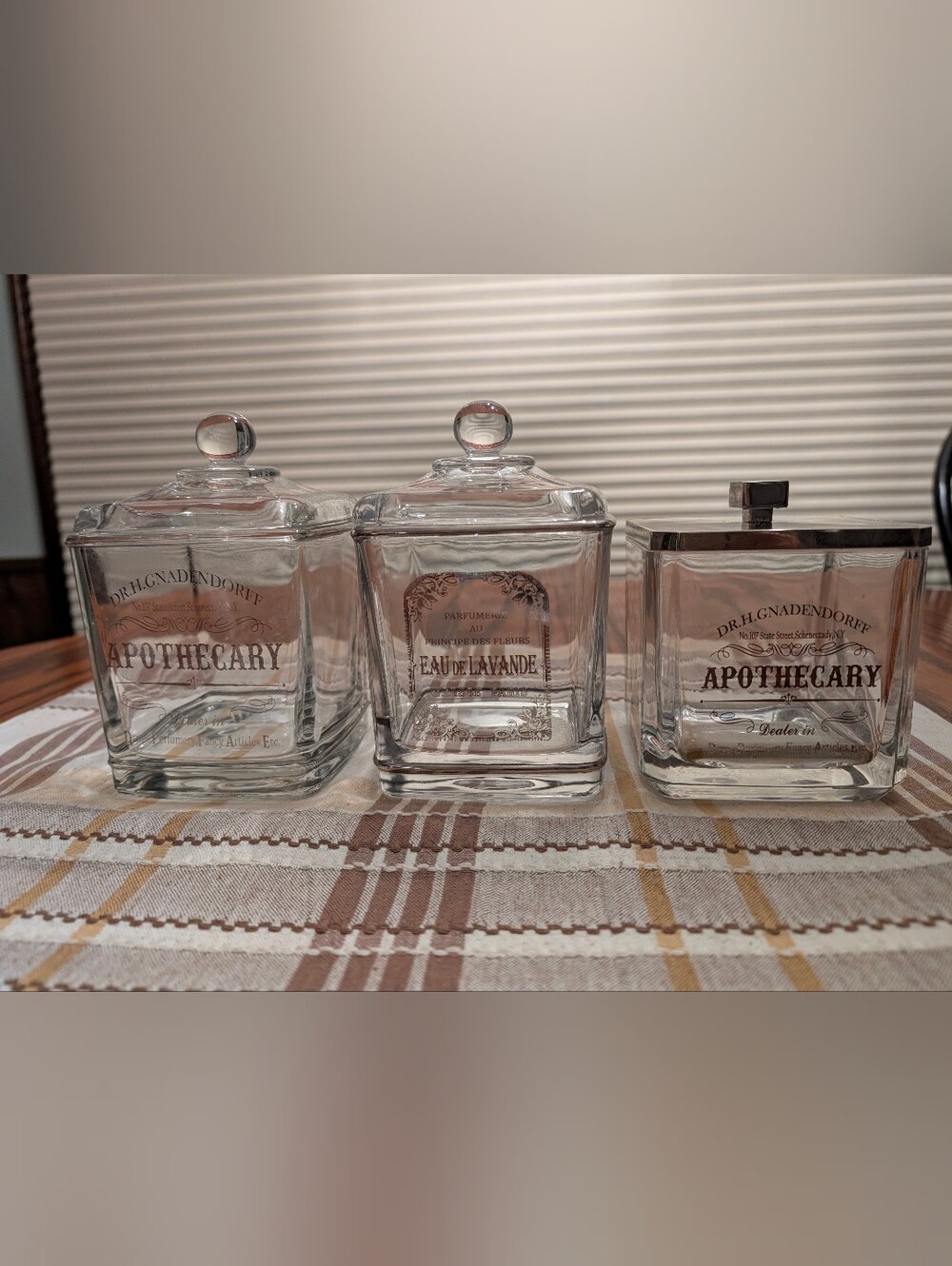 Set Of Three Apothecary Jars